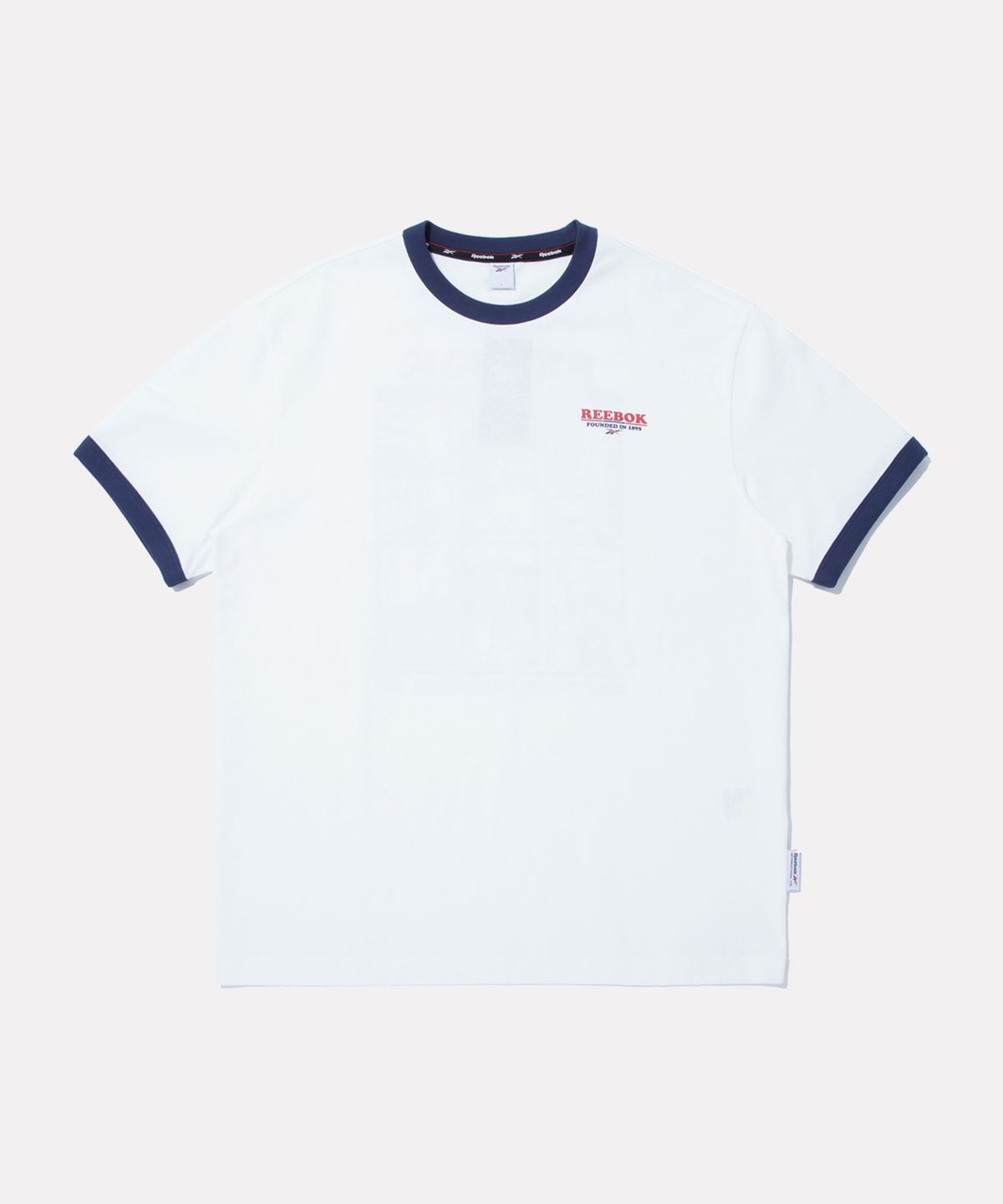 리복(REEBOK) 그래픽 링거 반팔티 - 화이트:네이비