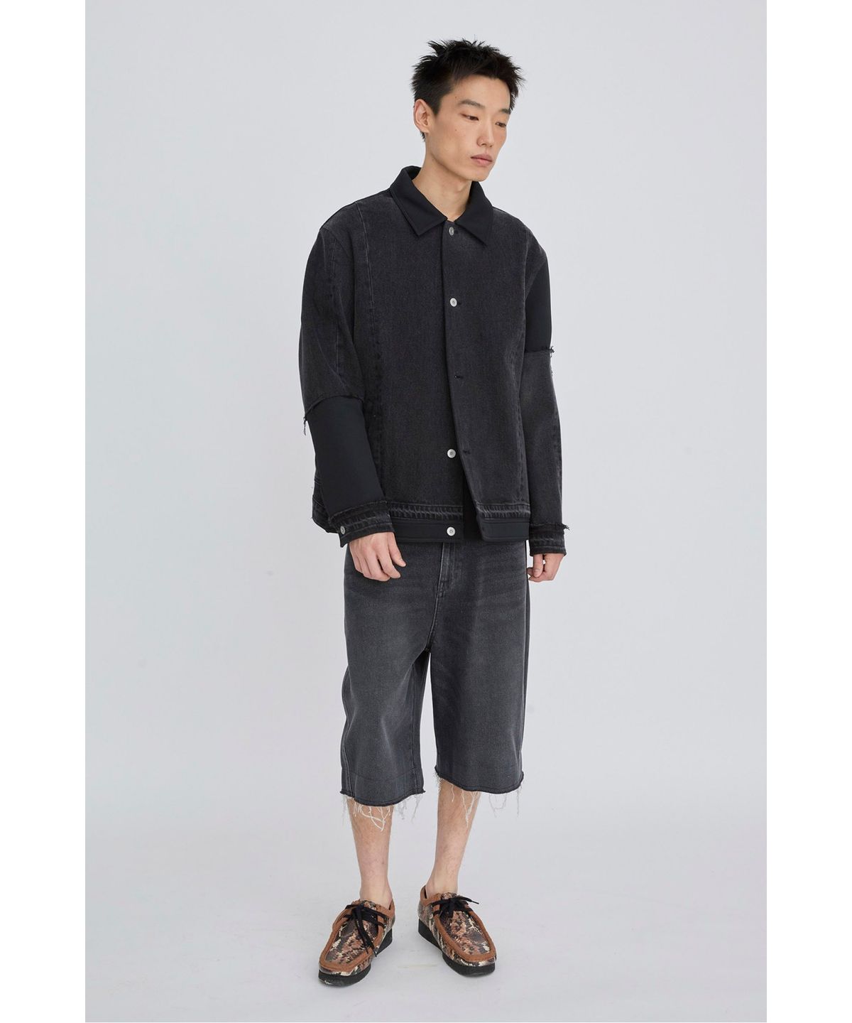 래코드(RECODE) Upside Down Denim Trucker Jacket RKJAS26601BKX