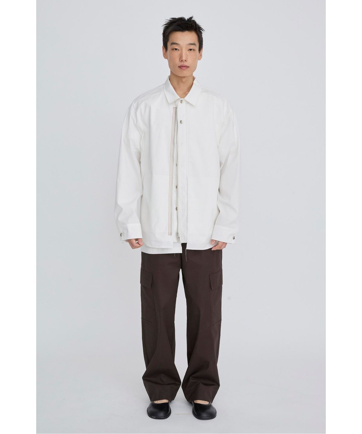 래코드(RECODE) Zip-Detail Shirt Jacket RKSAS26611WHX