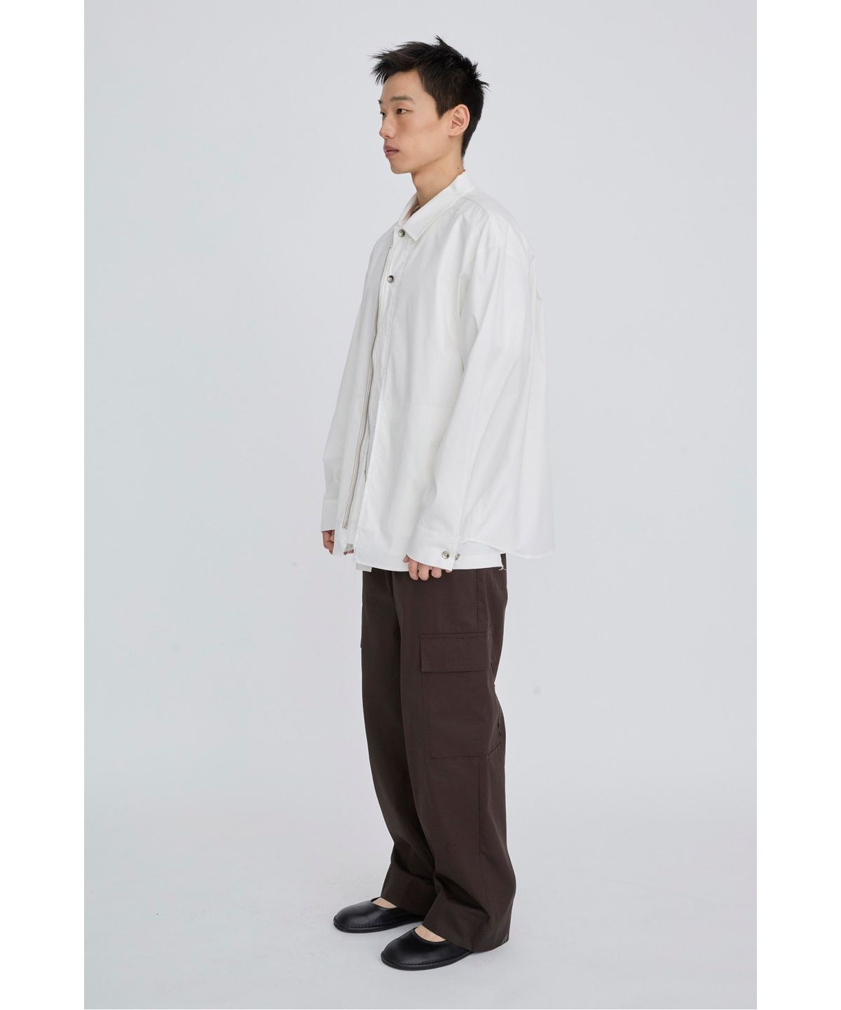 래코드(RECODE) Zip-Detail Shirt Jacket RKSAS26611WHX