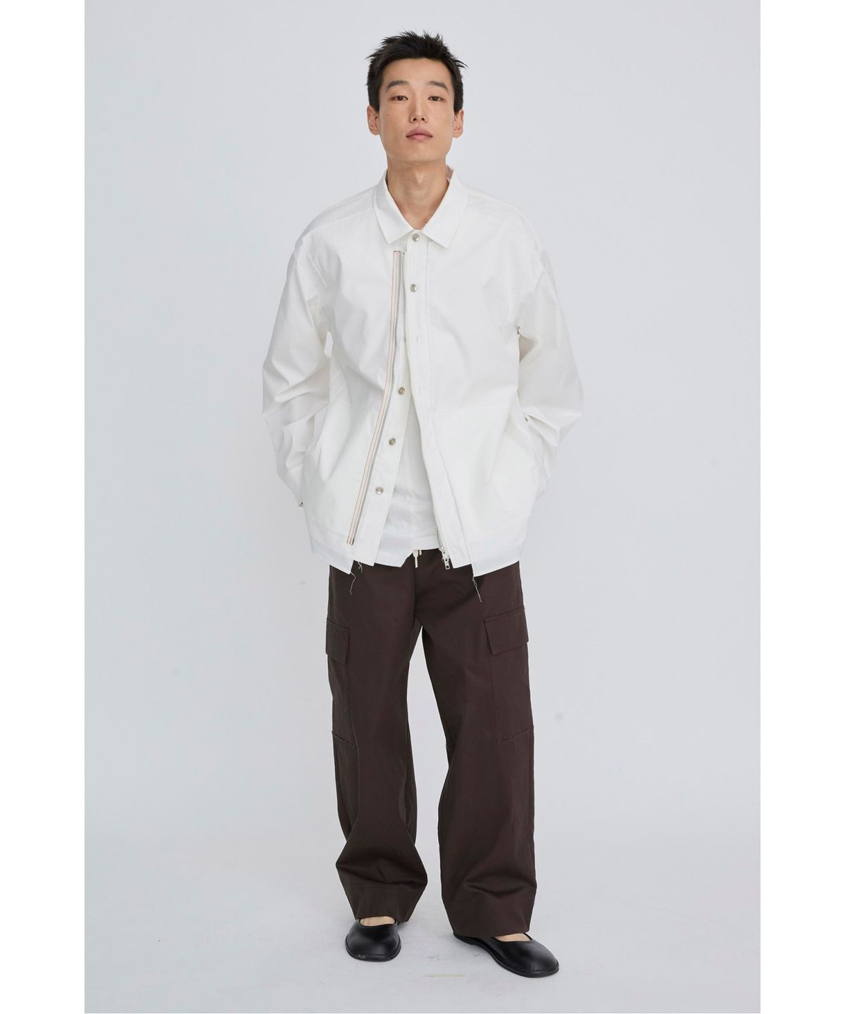 래코드(RECODE) Zip-Detail Shirt Jacket RKSAS26611WHX