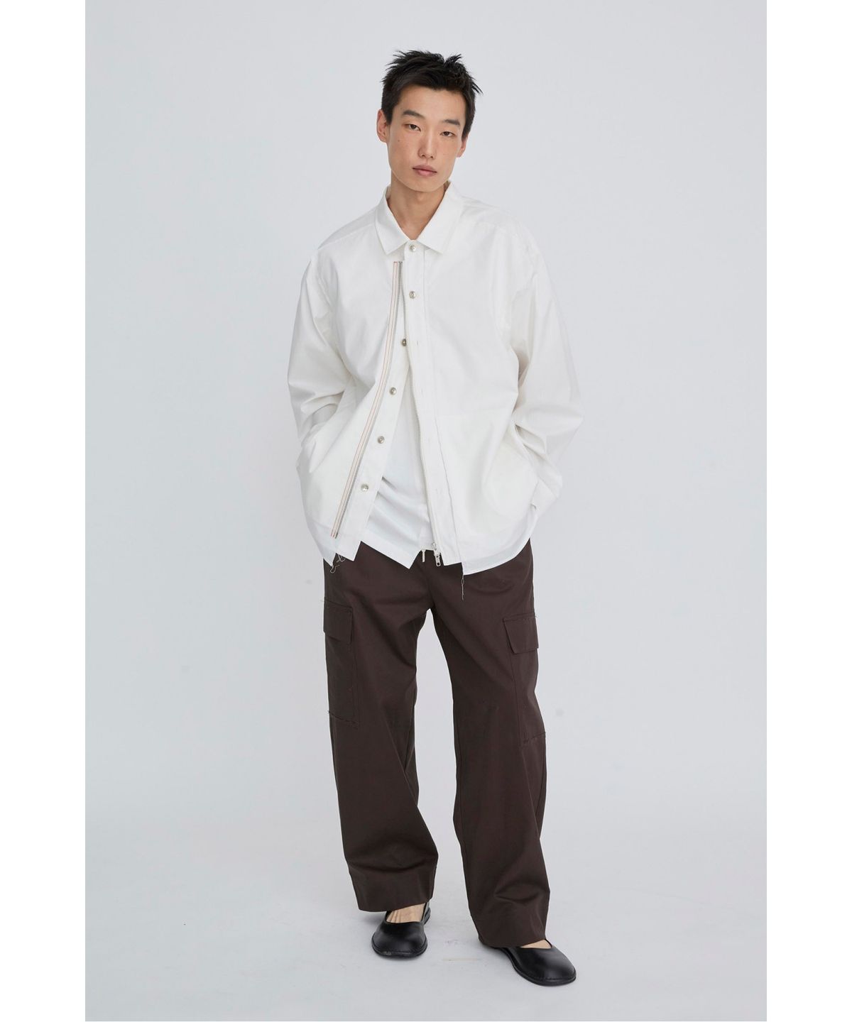 래코드(RECODE) Zip-Detail Shirt Jacket RKSAS26611WHX