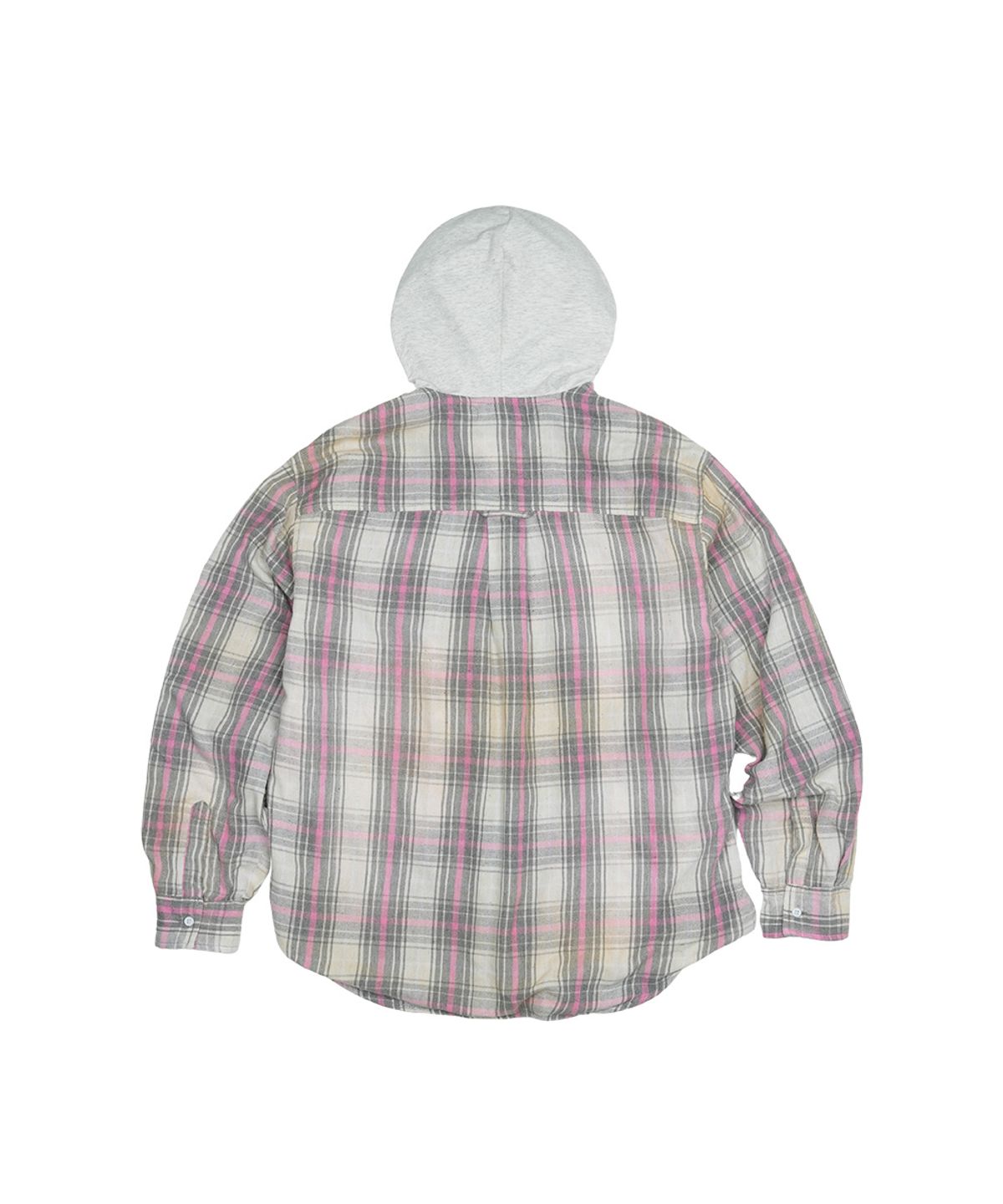 그레일즈(GRAILZ) BLEACHED PLAID HOOD SHIRTS [GRAY]