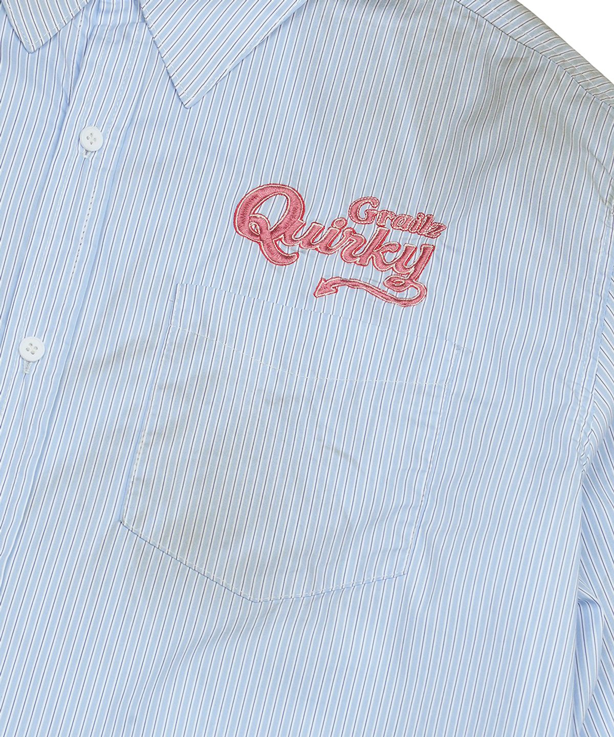 그레일즈(GRAILZ) QUIRKY DIRTY STRIPE SHIRT [BLUE]