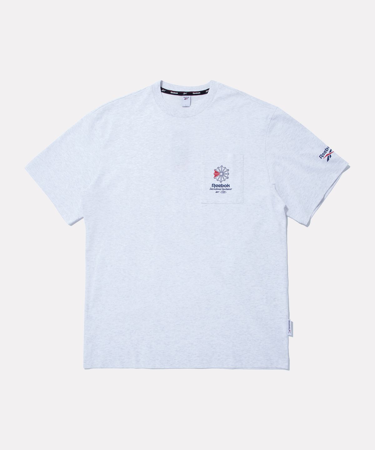 리복(REEBOK) 클래식 포켓 오버핏 반팔티 - 라이트 멜란지 그레이