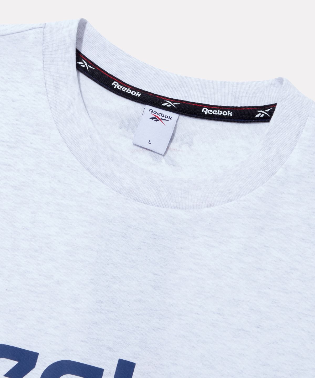 리복(REEBOK) 에센셜 빅로고 반팔티 - 라이트 멜란지 그레이