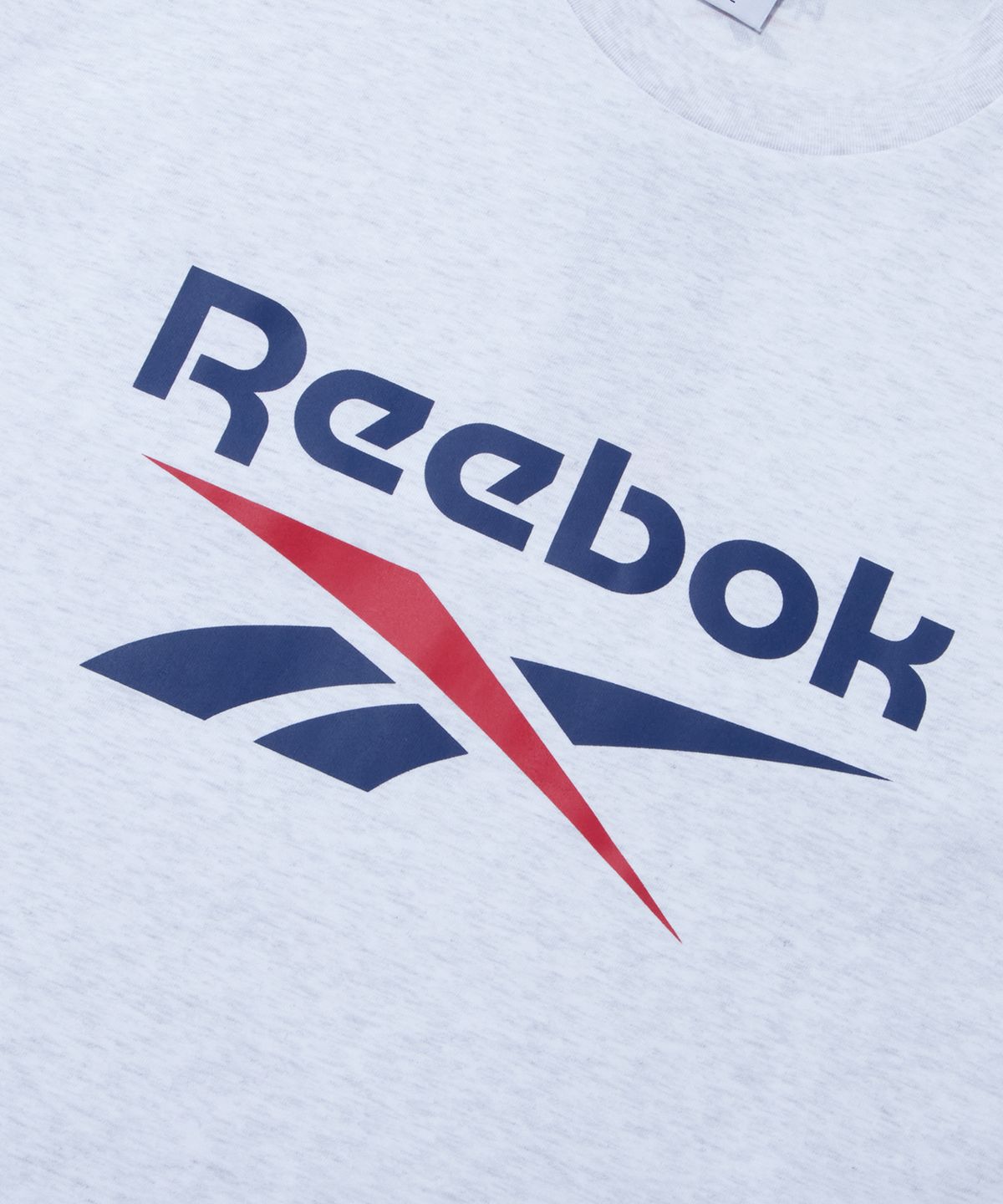 리복(REEBOK) 에센셜 빅로고 반팔티 - 라이트 멜란지 그레이