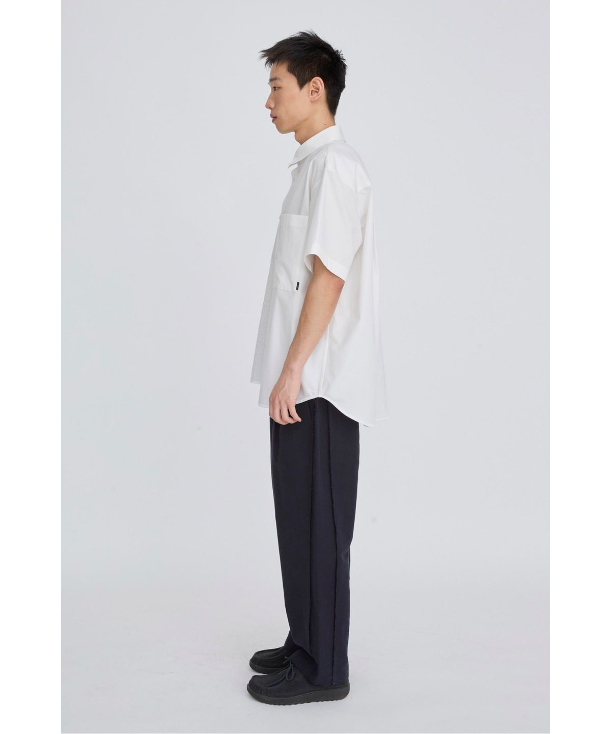 래코드(RECODE) Split Short Sleeve Seersucker Shirt RKSAM26614WHX