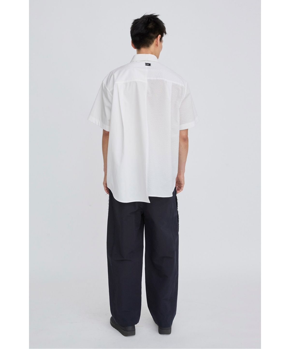 래코드(RECODE) Split Short Sleeve Seersucker Shirt RKSAM26614WHX
