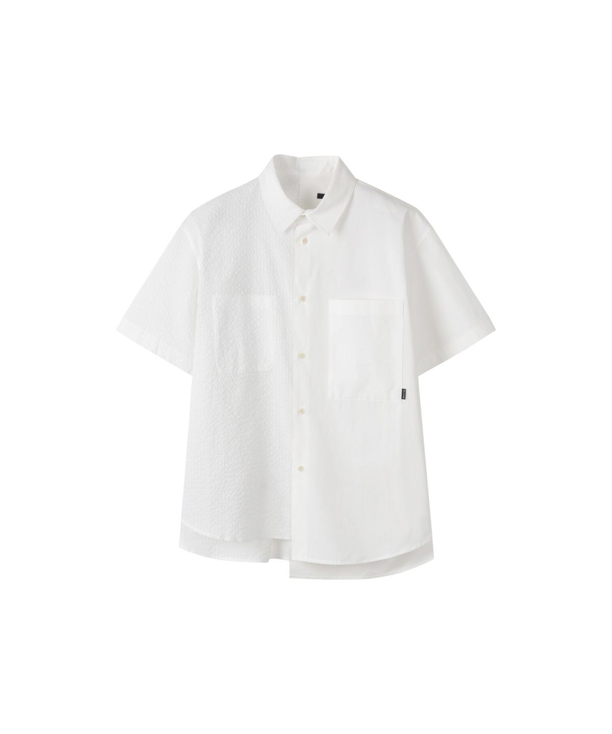 래코드(RECODE) Split Short Sleeve Seersucker Shirt RKSAM26614WHX