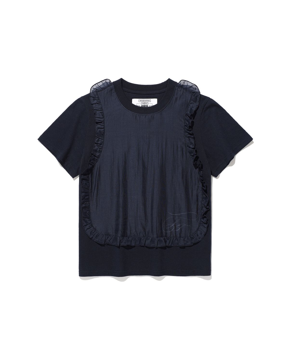 나이스고스트클럽(NICEGHOSTCLUB) FFATS FRILL APRON LAYERED TEE_NAVY(NG2GSUT584A)