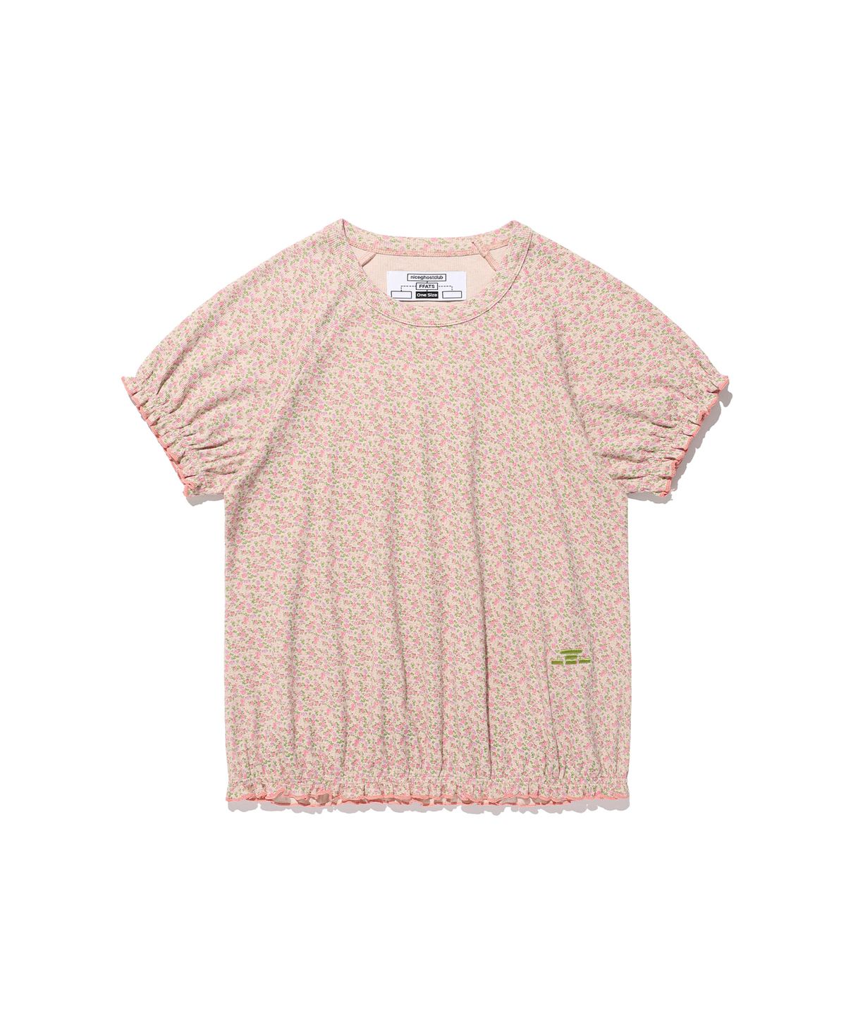 나이스고스트클럽(NICEGHOSTCLUB) FFATS FLOWER PUFF SHIRRING TEE_MIX(NG2GSUT585A)