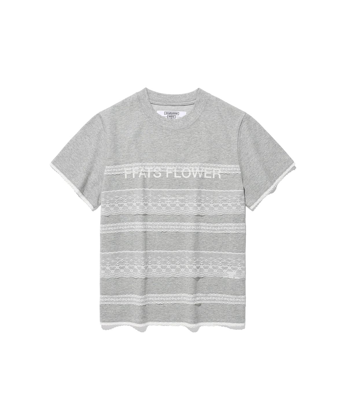 나이스고스트클럽(NICEGHOSTCLUB) FFATS FLOWER LOGO LACE TEE_GREY(NG2GSUT586A)