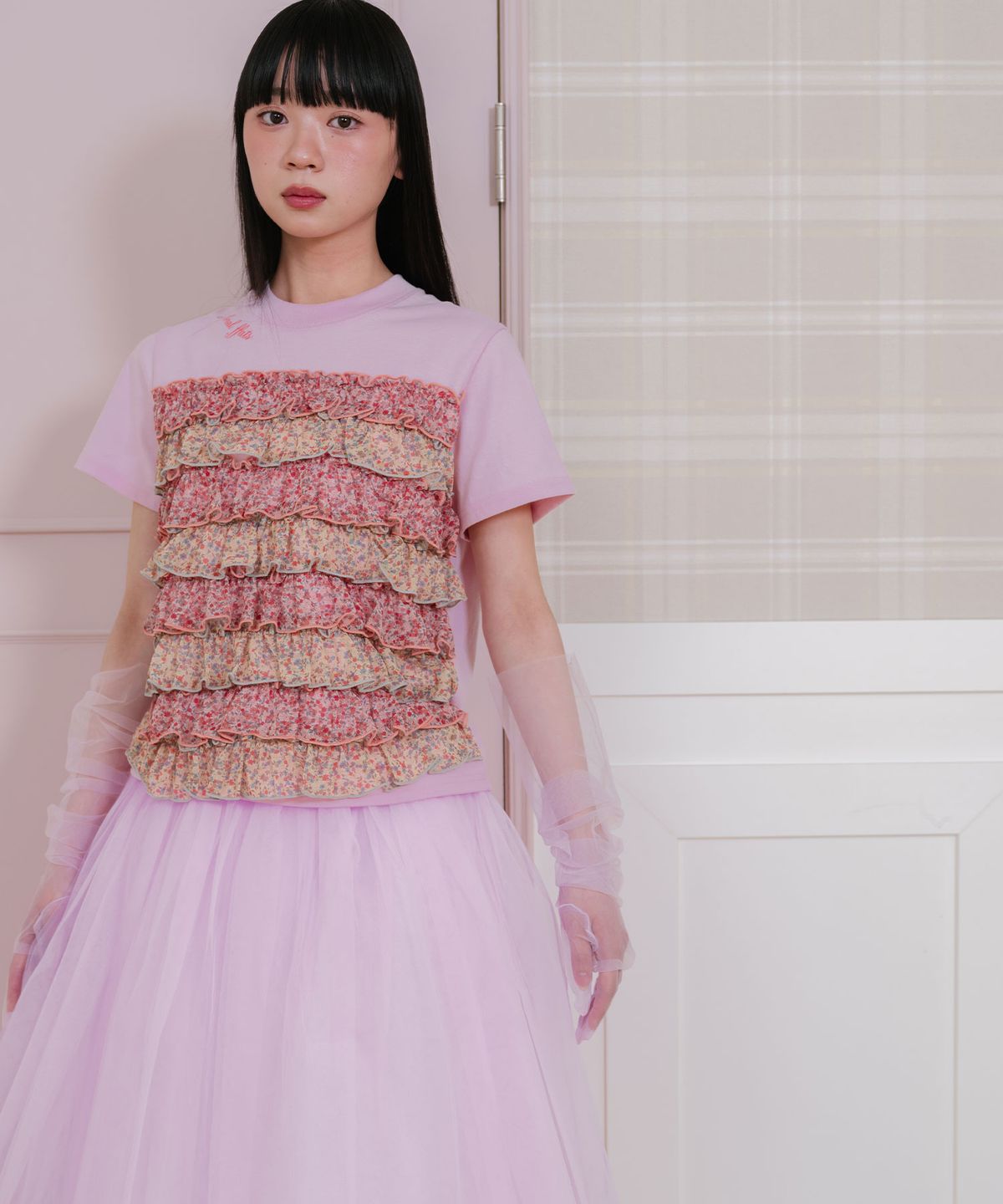 나이스고스트클럽(NICEGHOSTCLUB) FFATS FLOWER FRILL TEE_PINK(NG2GSUT589A)
