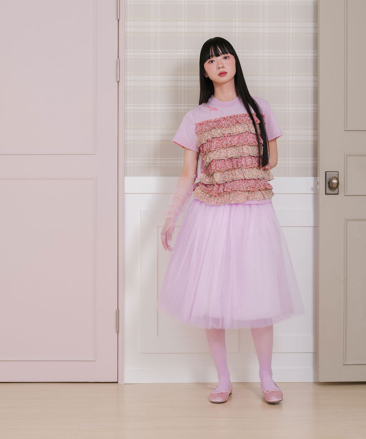 나이스고스트클럽(NICEGHOSTCLUB) FFATS FLOWER FRILL TEE_PINK(NG2GSUT589A)