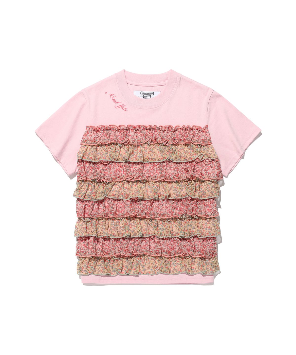 나이스고스트클럽(NICEGHOSTCLUB) FFATS FLOWER FRILL TEE_PINK(NG2GSUT589A)