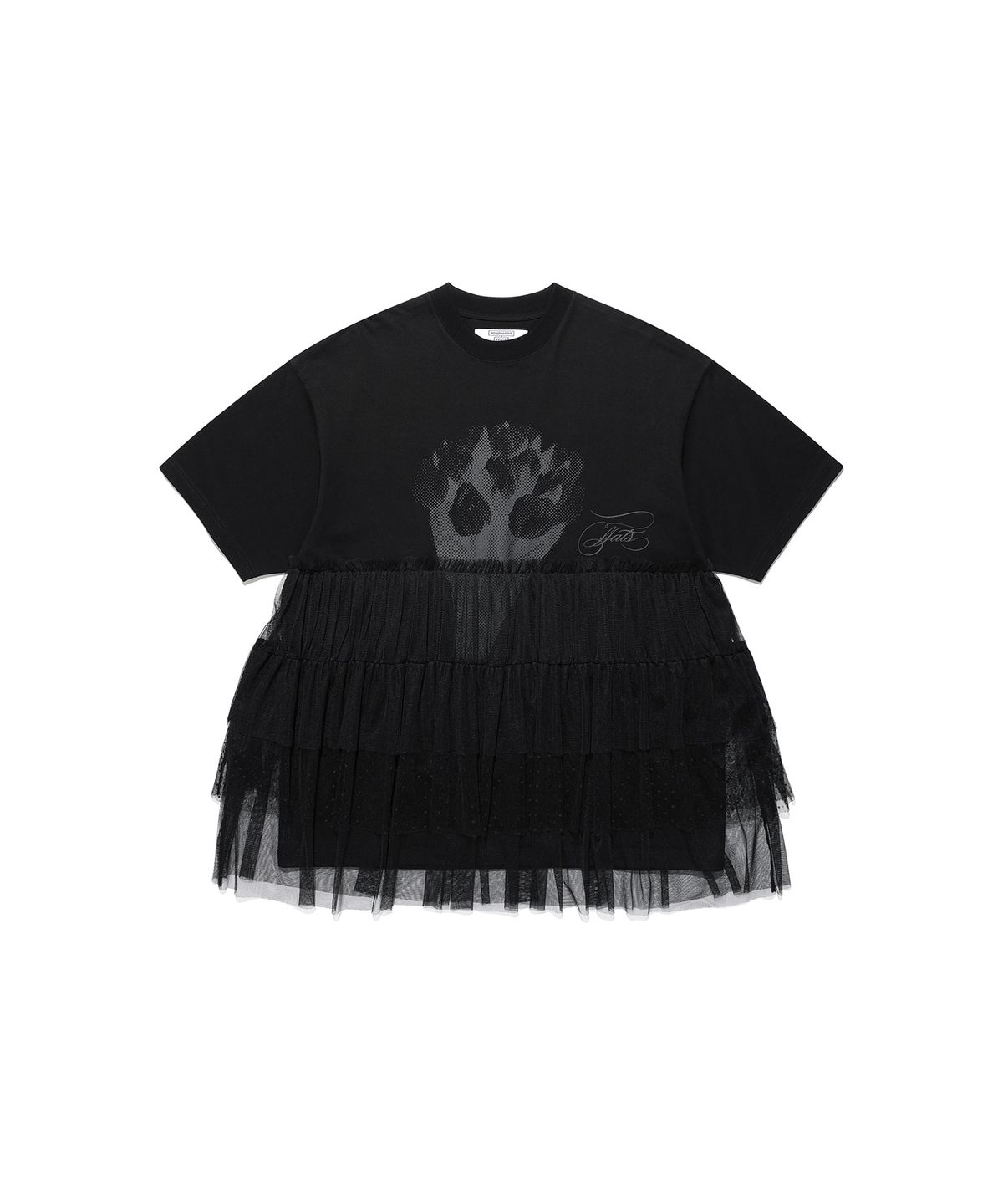 나이스고스트클럽(NICEGHOSTCLUB) FFATS TULLE DRESS BIG BIG TEE_BLACK(NG2GSUT591A)