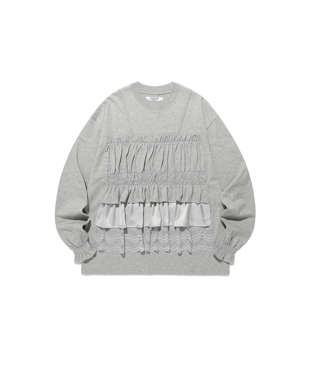 나이스고스트클럽(NICEGHOSTCLUB) FFATS SHIRRING SLEEVELESS BIG BIG L/S TEE_GREY(NG2GSUT580A)
