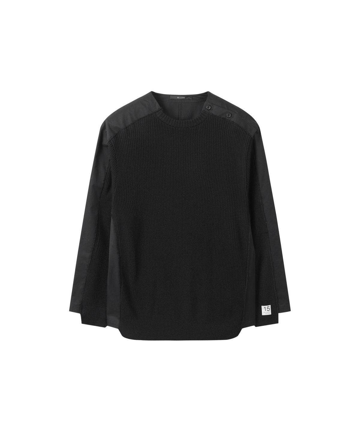 래코드(RECODE) Shirt Mixed Knit Top RKWAS26631BKX