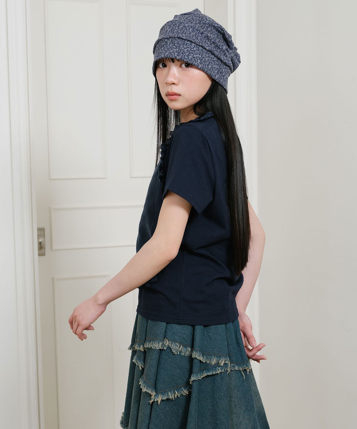 나이스고스트클럽(NICEGHOSTCLUB) FFATS FLOWER TURBAN BEANIE_NAVY(NG2GSUAB29A)