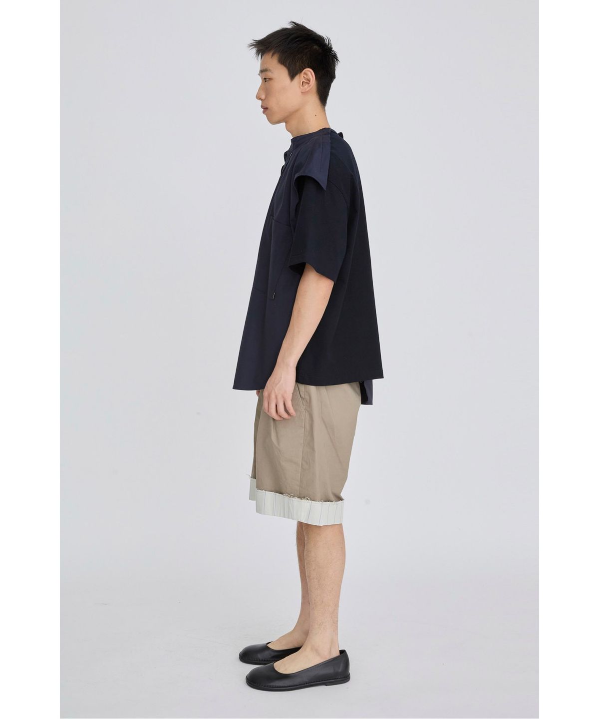 래코드(RECODE) Shirt Mixed Short Sleeve Top RKTAM26622NYX