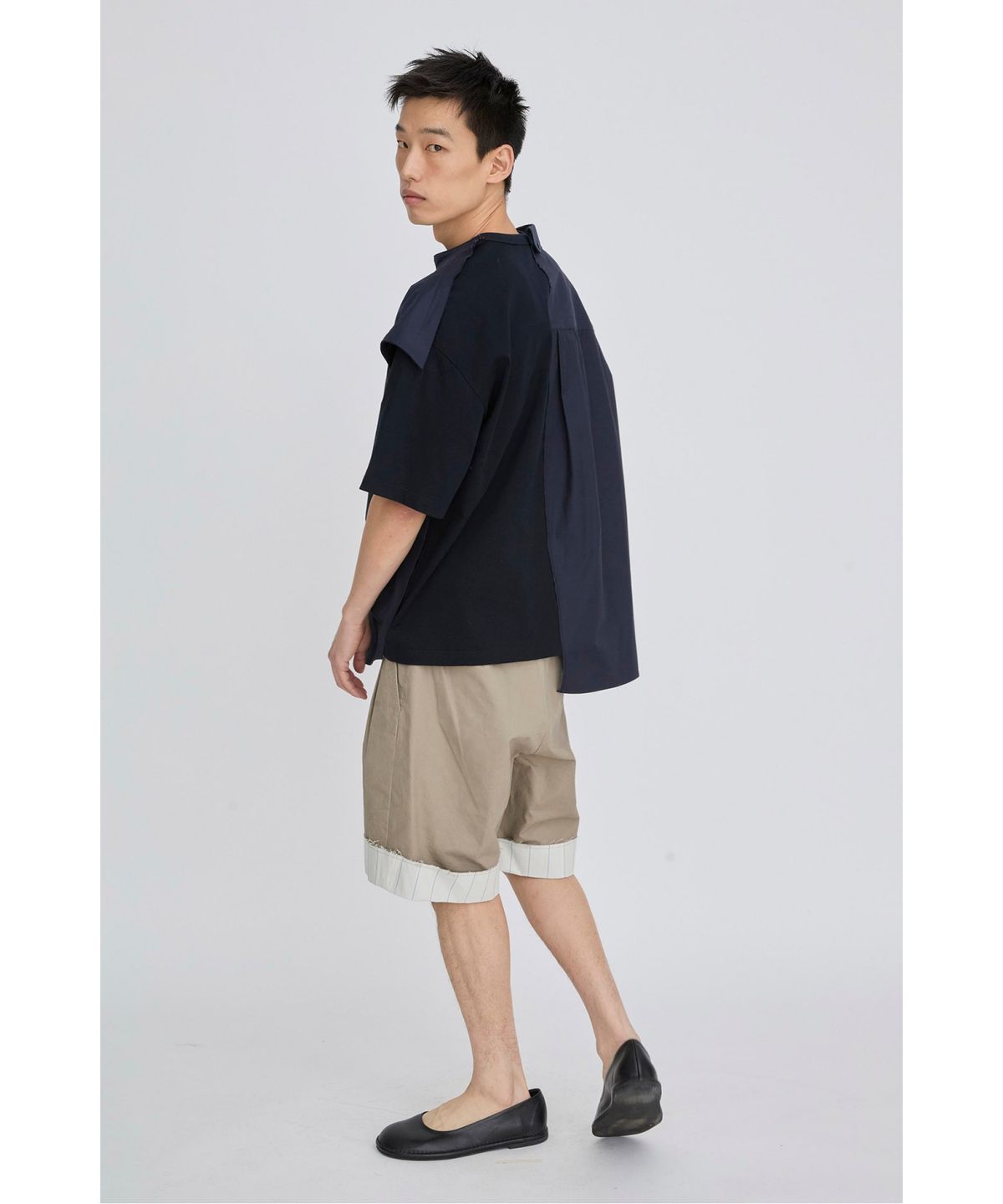 래코드(RECODE) Shirt Mixed Short Sleeve Top RKTAM26622NYX