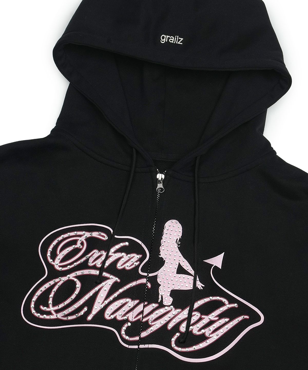 그레일즈(GRAILZ) DEVIL GIRL CRYSTAL HOODIE [BLACK]