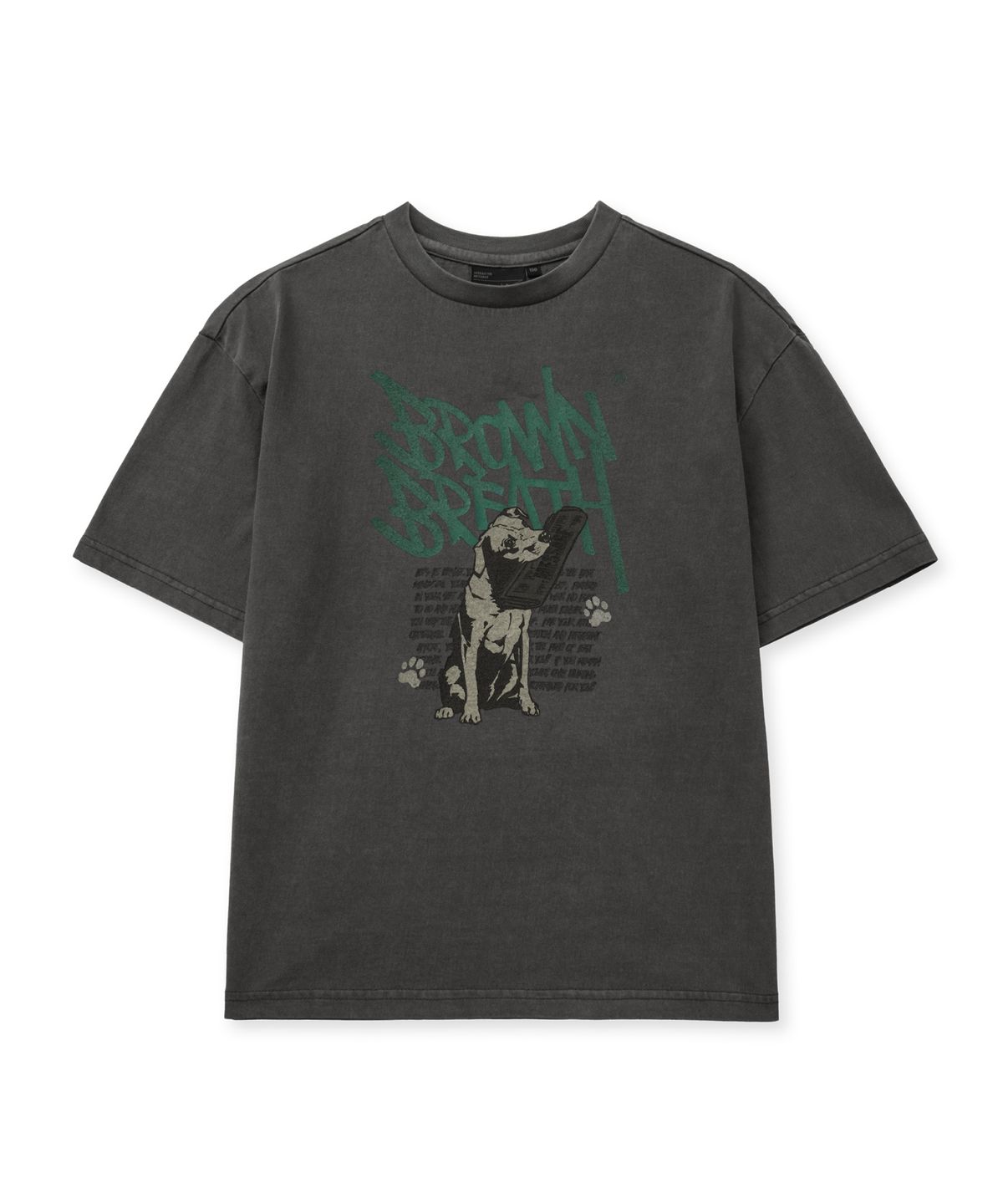 브라운브레스 키즈(BROWNBREATH KIDS) KIDS PIGMENT DELIVERY TAG TEE - CHARCOAL
