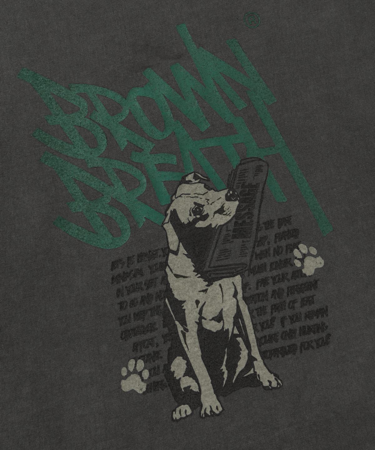 브라운브레스 키즈(BROWNBREATH KIDS) KIDS PIGMENT DELIVERY TAG TEE - CHARCOAL