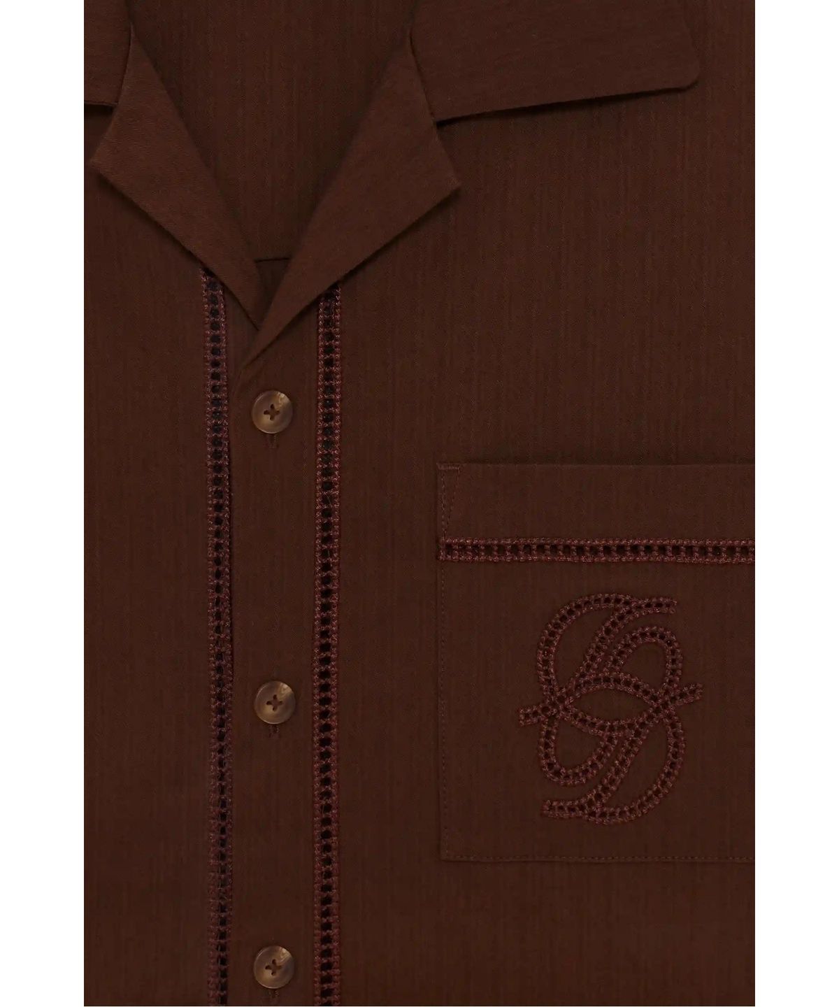 드롤드무슈(DROLE DE MONSIEUR) 텍스처 코튼 혼방 셔츠 Chemise Jour Echelle D0SAM26204BRX