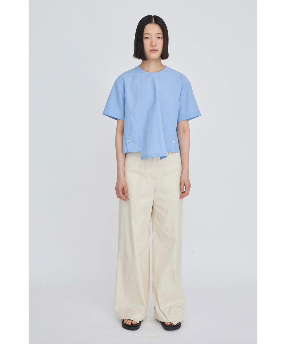 래코드(RECODE) A-Line Layered Placket Shirt RQTAM26519BUX