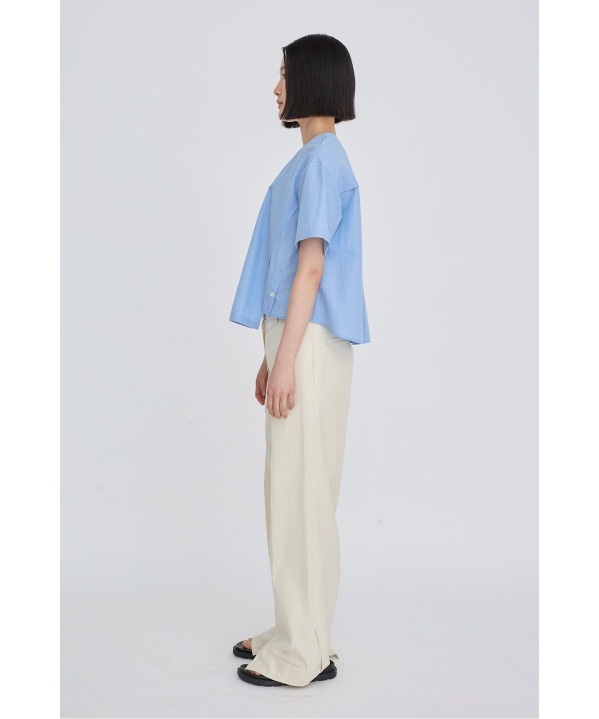 래코드(RECODE) A-Line Layered Placket Shirt RQTAM26519BUX