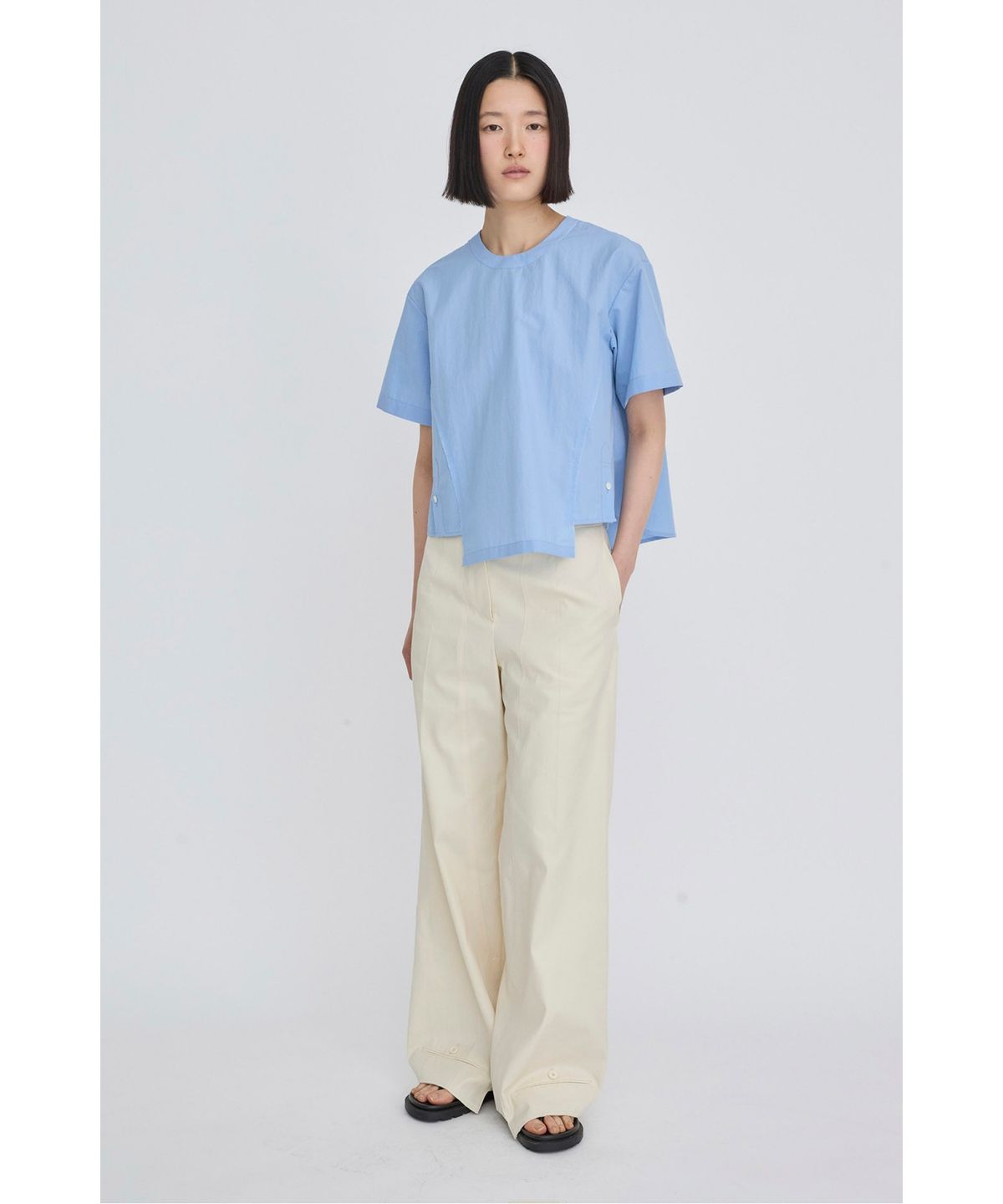 래코드(RECODE) A-Line Layered Placket Shirt RQTAM26519BUX