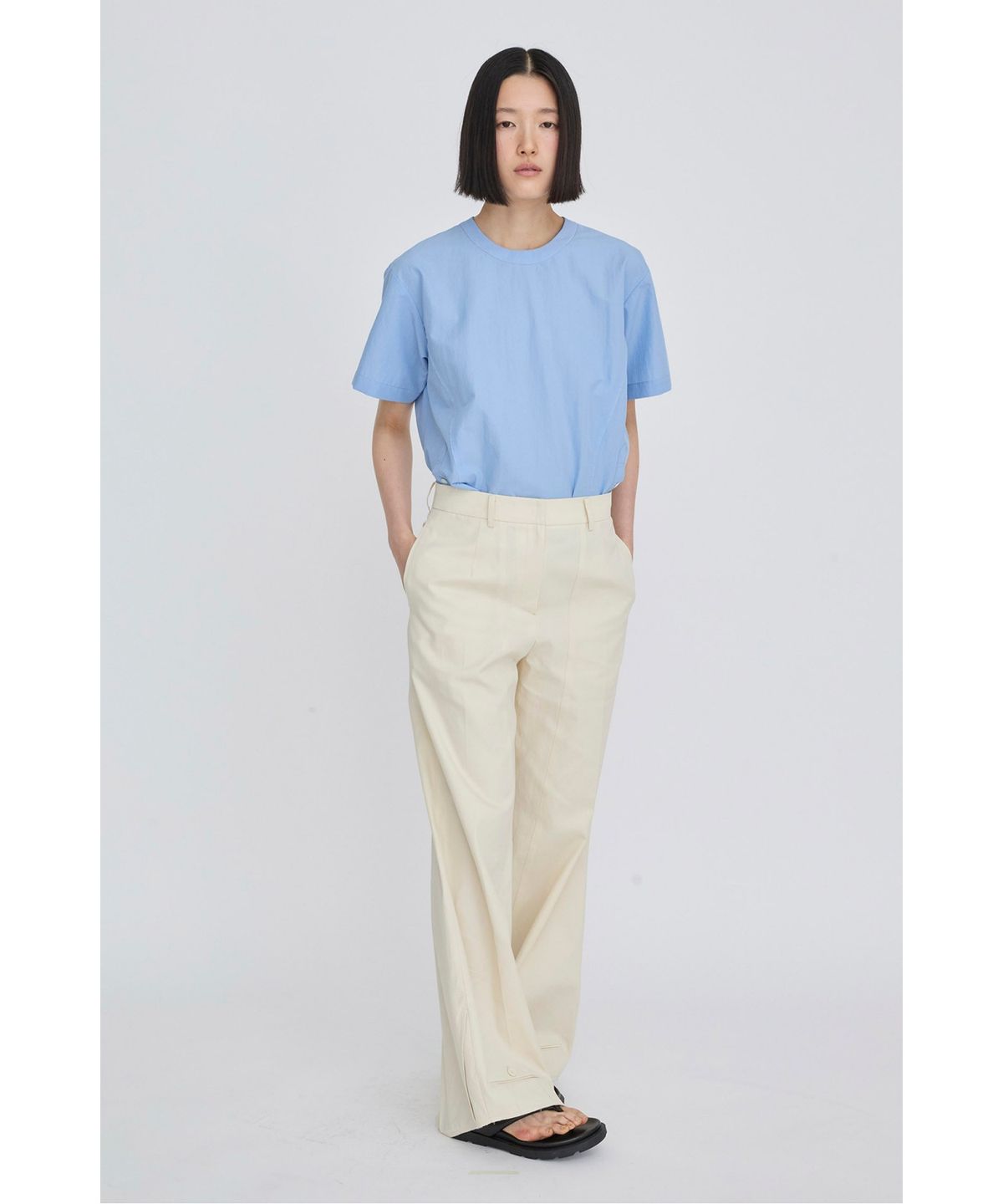 래코드(RECODE) A-Line Layered Placket Shirt RQTAM26519BUX