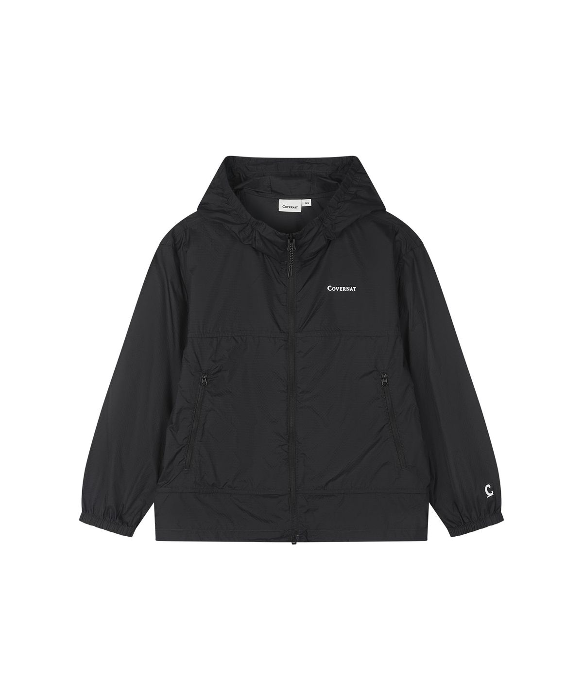 커버낫 키즈(COVERNAT KIDS) 워드마크 후드 바람막이 블랙 CK2602JK13BK