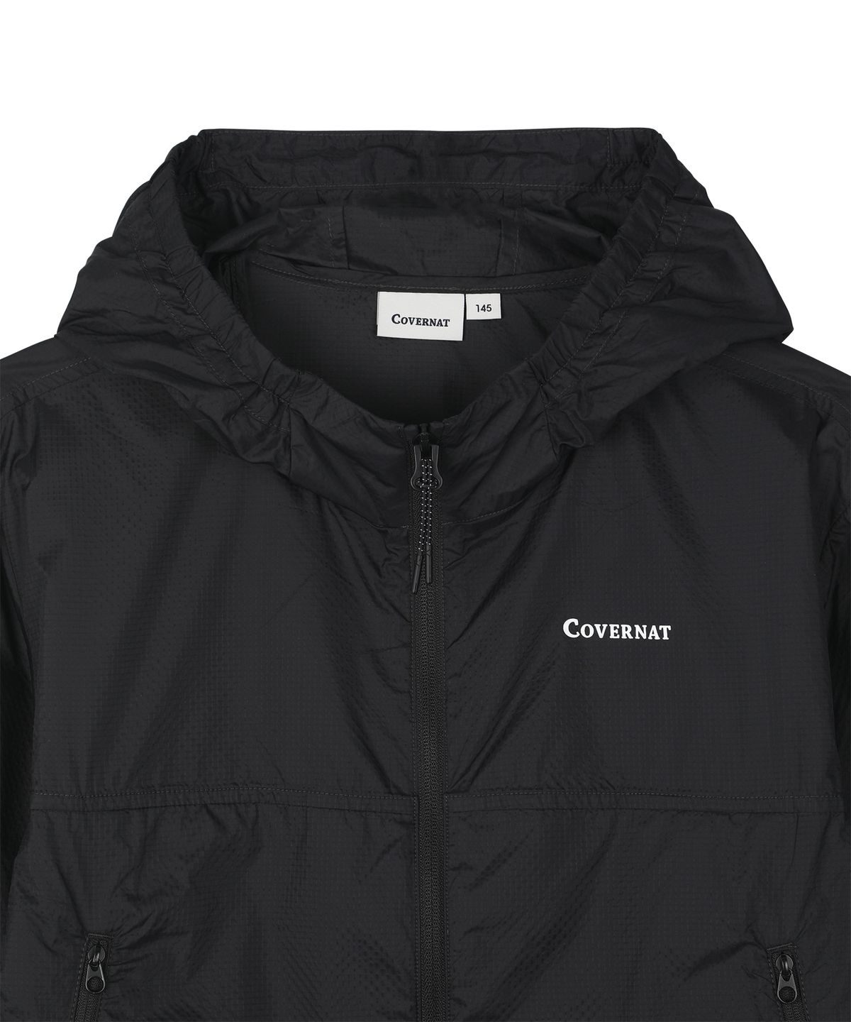 커버낫 키즈(COVERNAT KIDS) 워드마크 후드 바람막이 블랙 CK2602JK13BK