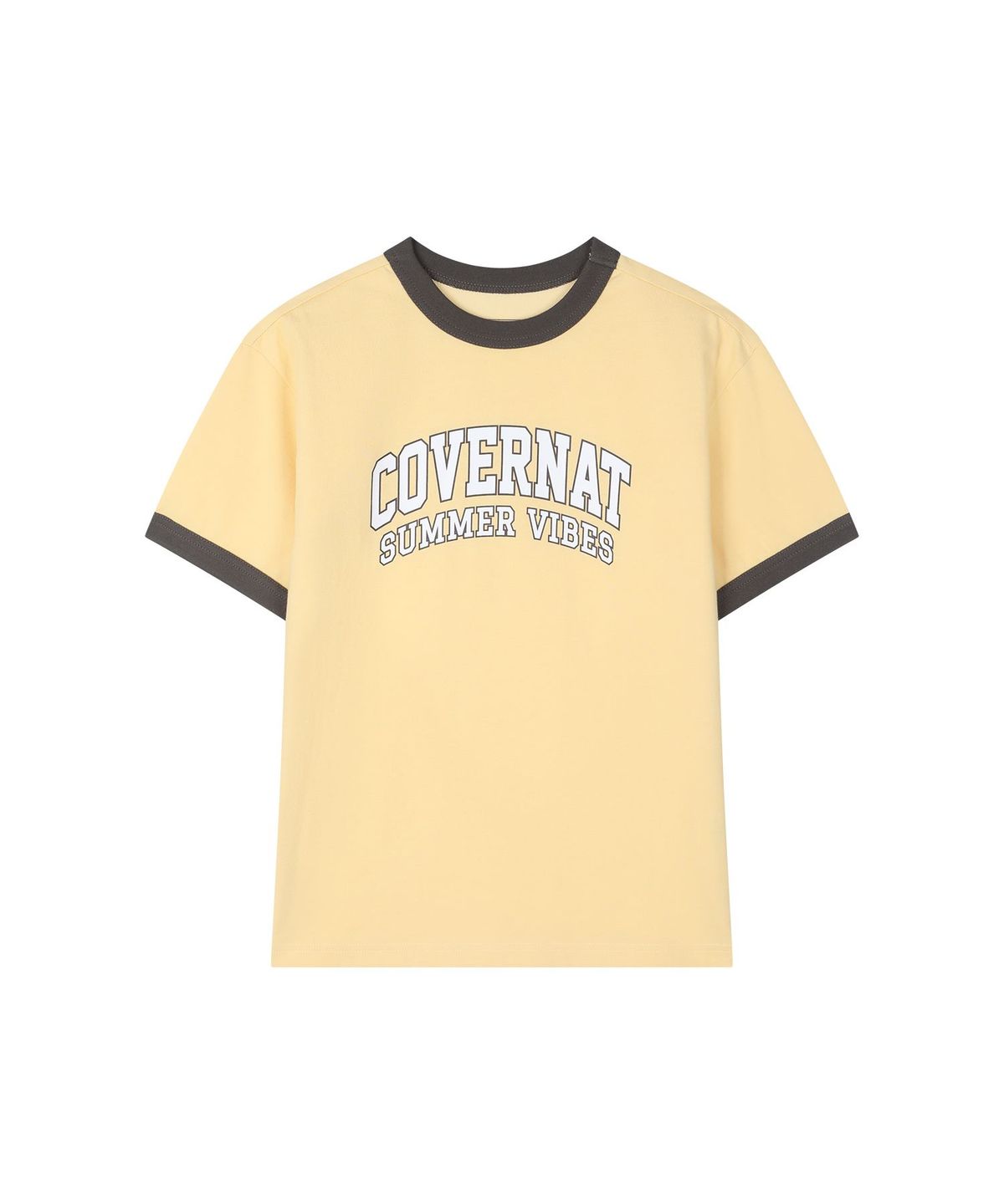커버낫 키즈(COVERNAT KIDS) 아치로고 써머 바이브 링거 티셔츠 옐로우 CK2602ST35YE