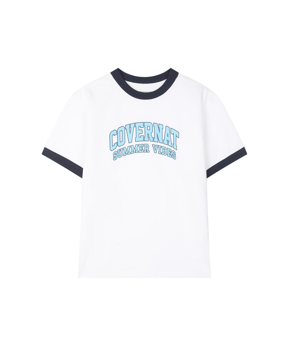 커버낫 키즈(COVERNAT KIDS) 아치로고 써머 바이브 링거 티셔츠 화이트 CK2602ST35WH