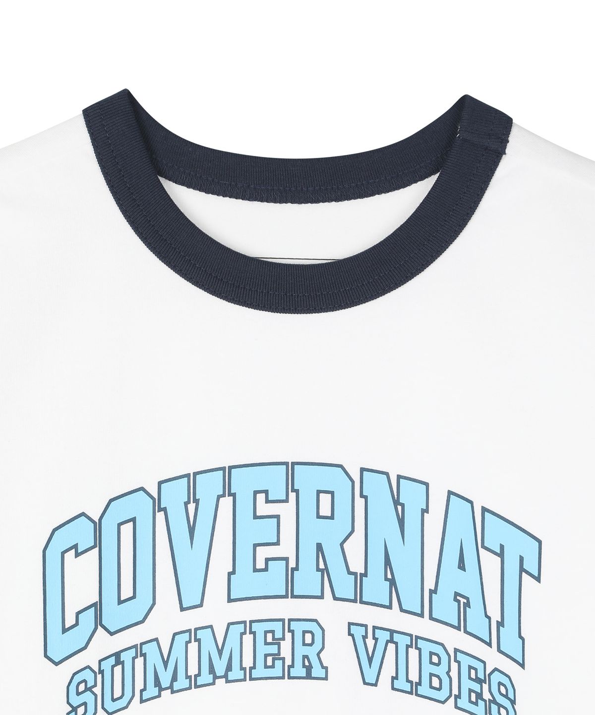 커버낫 키즈(COVERNAT KIDS) 아치로고 써머 바이브 링거 티셔츠 화이트 CK2602ST35WH