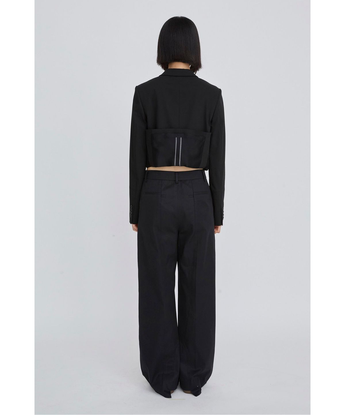 래코드(RECODE) Layered Waist Panel Detail Hem Pants RQPAS26525BKX