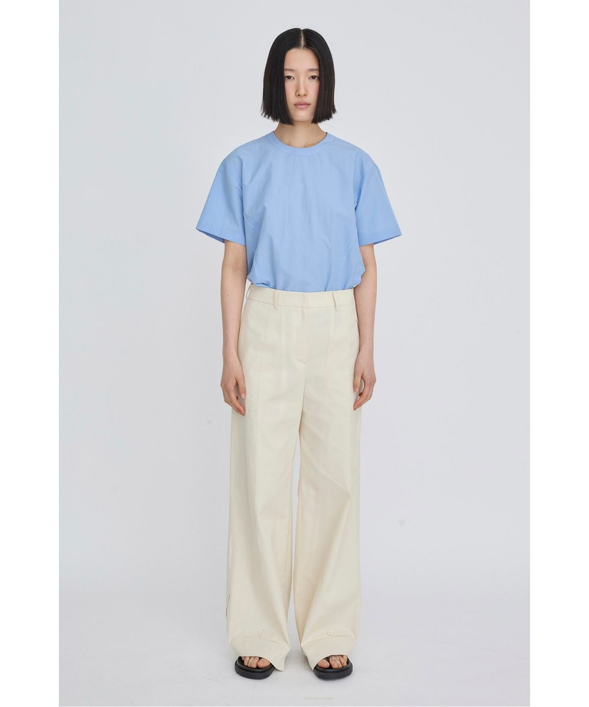 래코드(RECODE) Layered Waist Panel Detail Hem Pants RQPAS26525IVX