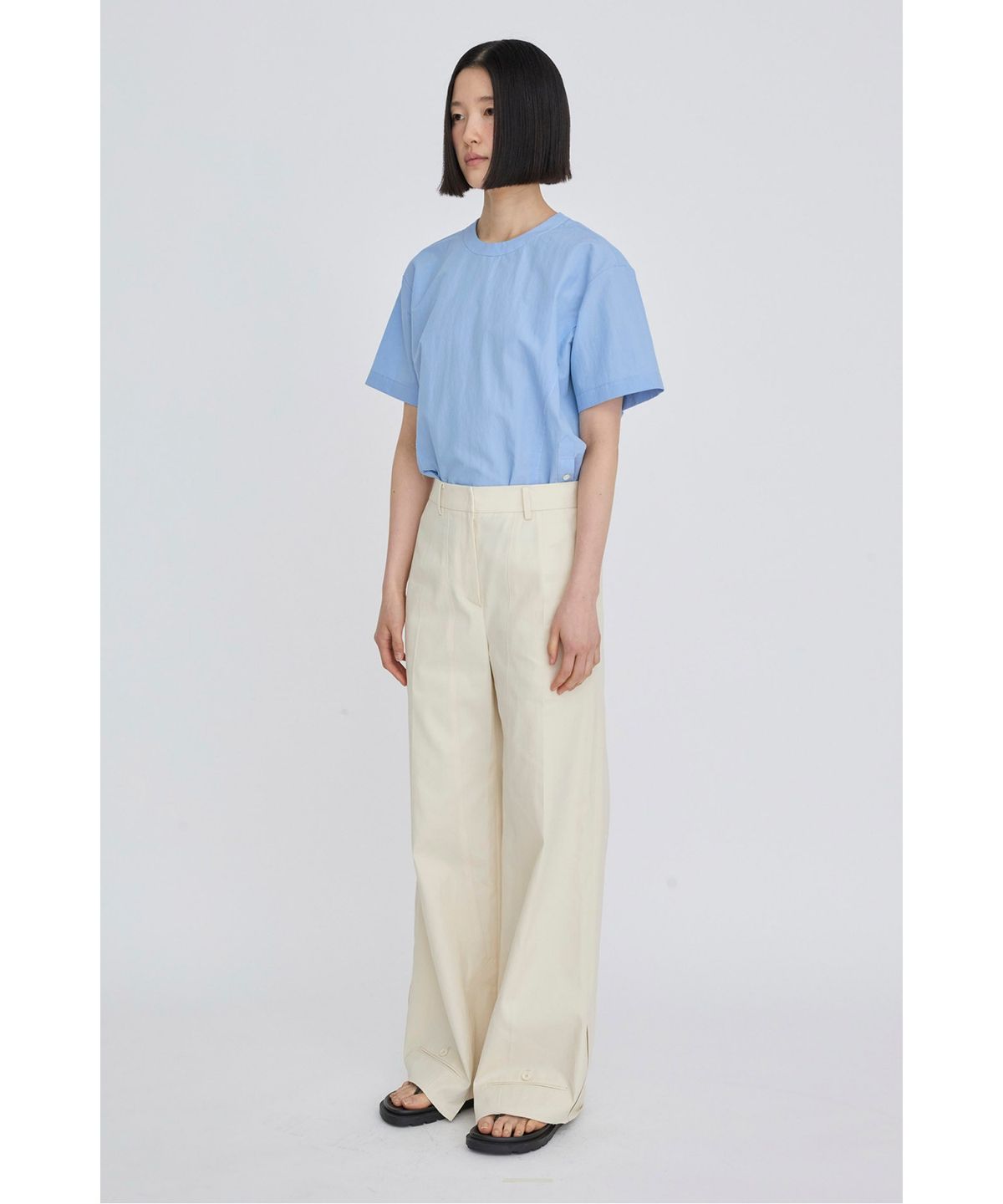 래코드(RECODE) Layered Waist Panel Detail Hem Pants RQPAS26525IVX