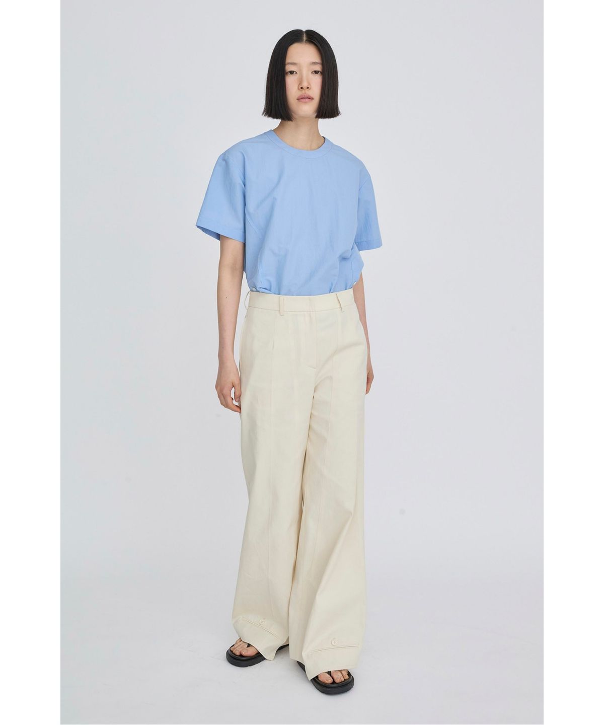 래코드(RECODE) Layered Waist Panel Detail Hem Pants RQPAS26525IVX