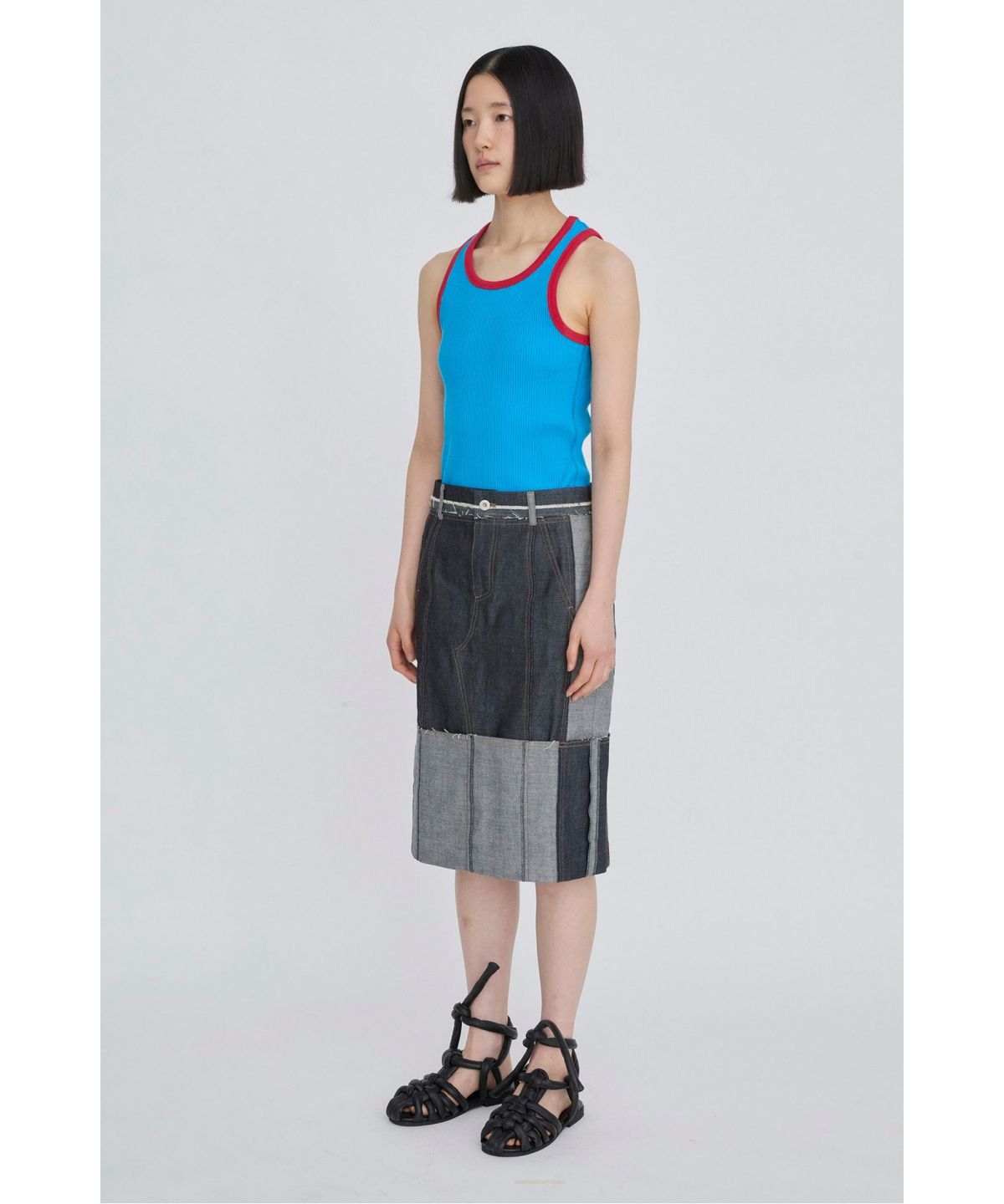 래코드(RECODE) Folded Denim Skirt RQKAS26553BUX