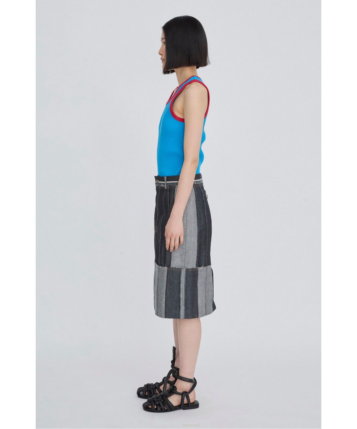 래코드(RECODE) Folded Denim Skirt RQKAS26553BUX