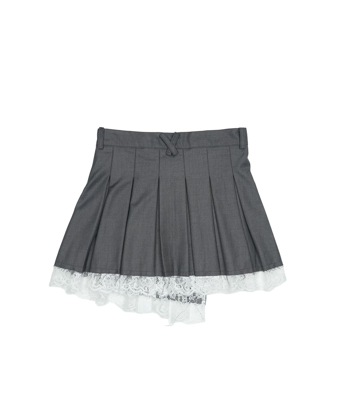 그레일즈(GRAILZ) LACE LAYERED PLEATS WARP SKIRT [GRAY]