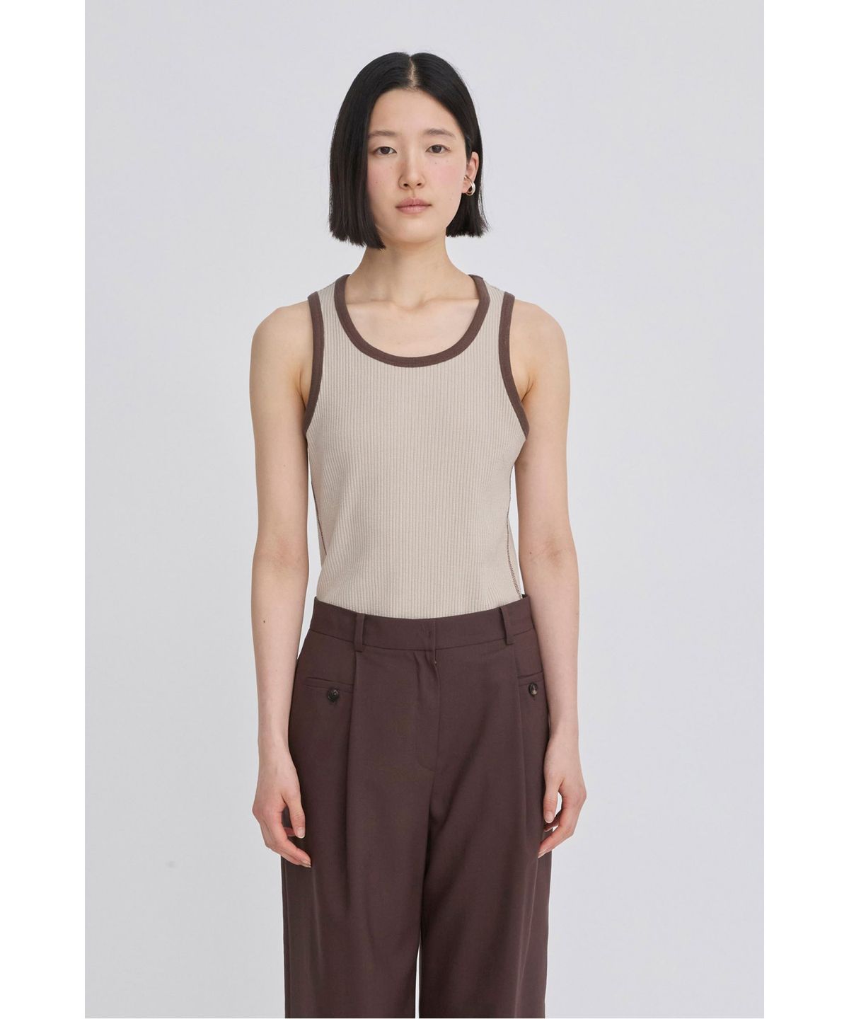 래코드(RECODE) Fitted Sleeveless Tank Top RQTAM26523BEX