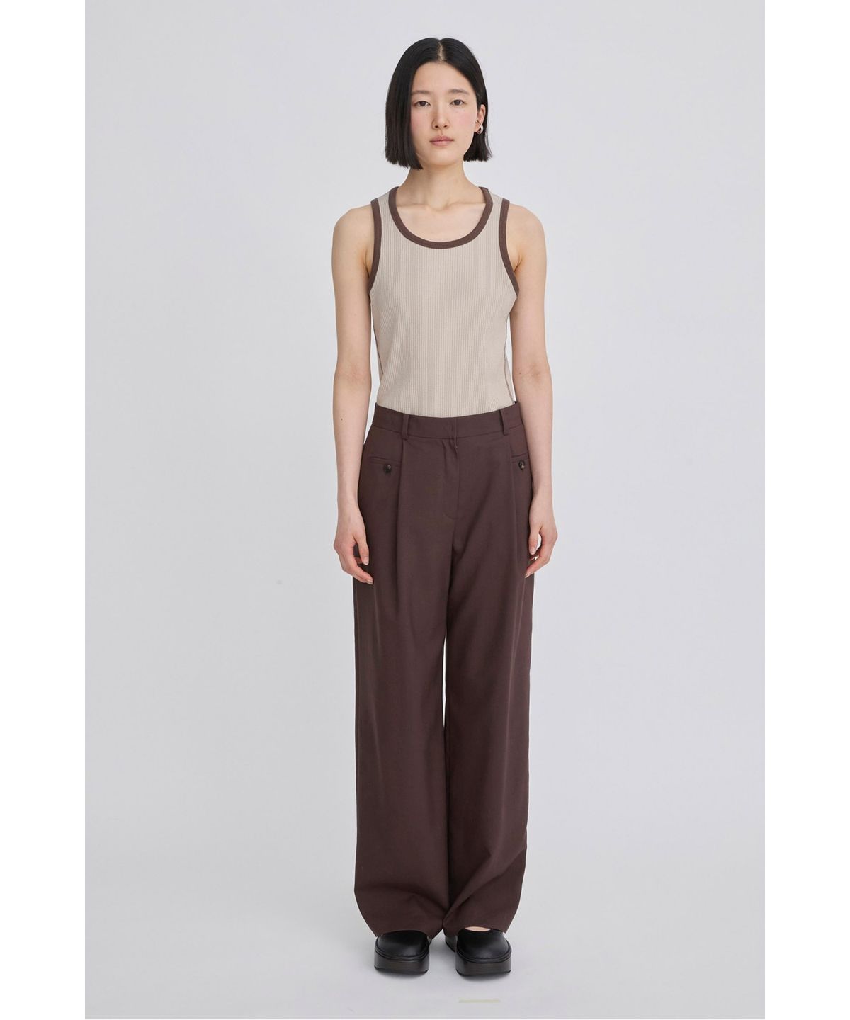 래코드(RECODE) Fitted Sleeveless Tank Top RQTAM26523BEX