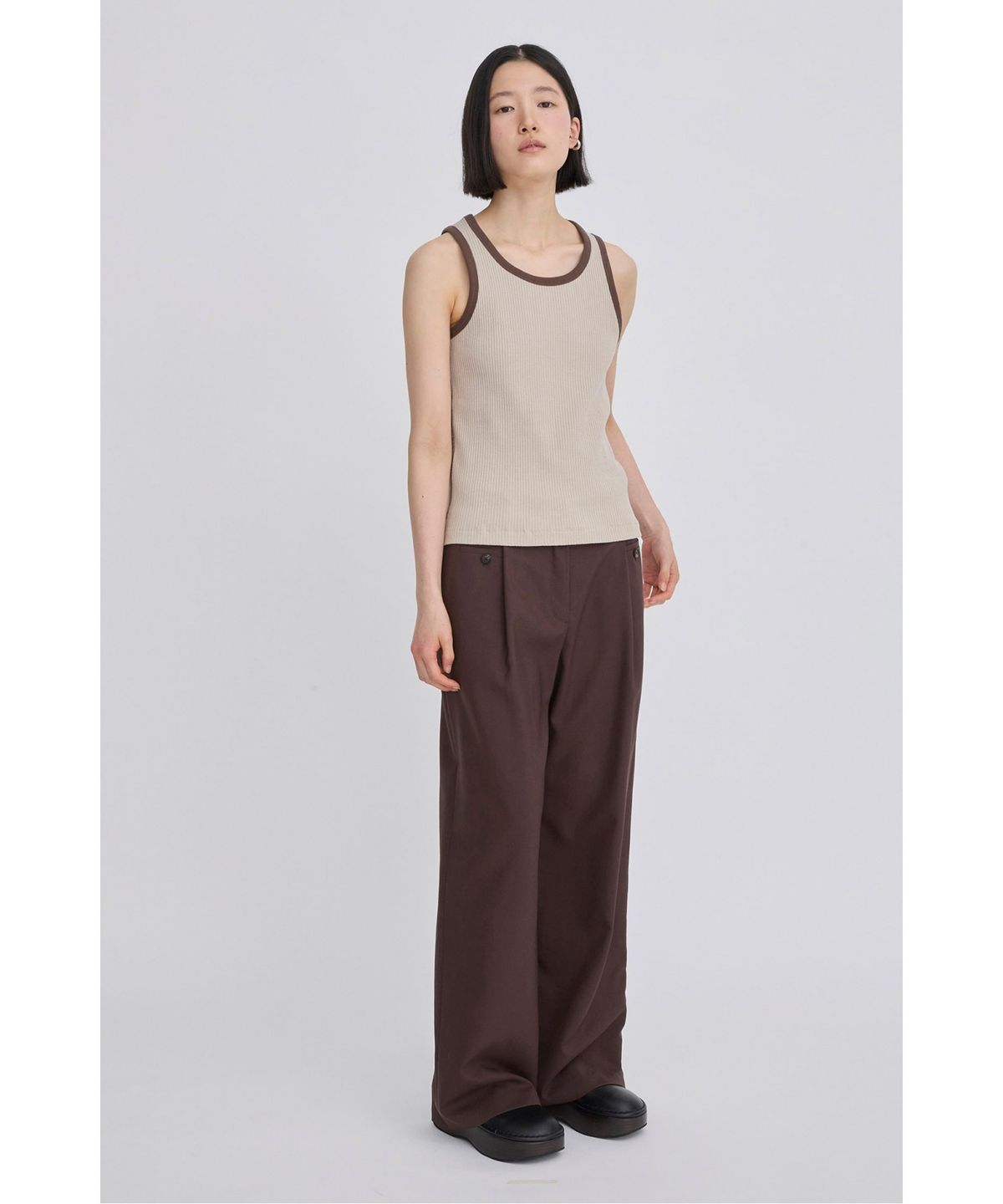 래코드(RECODE) Fitted Sleeveless Tank Top RQTAM26523BEX
