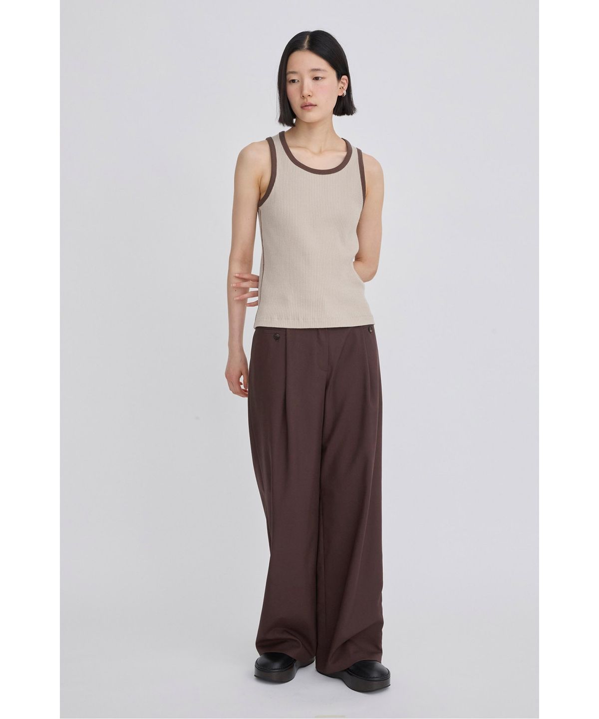 래코드(RECODE) Fitted Sleeveless Tank Top RQTAM26523BEX